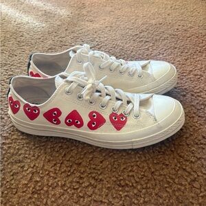 White Comme Des Garçon Converse- Multiheart